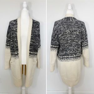 BANANA REPUBLIC fair isle wool oversize cardigan